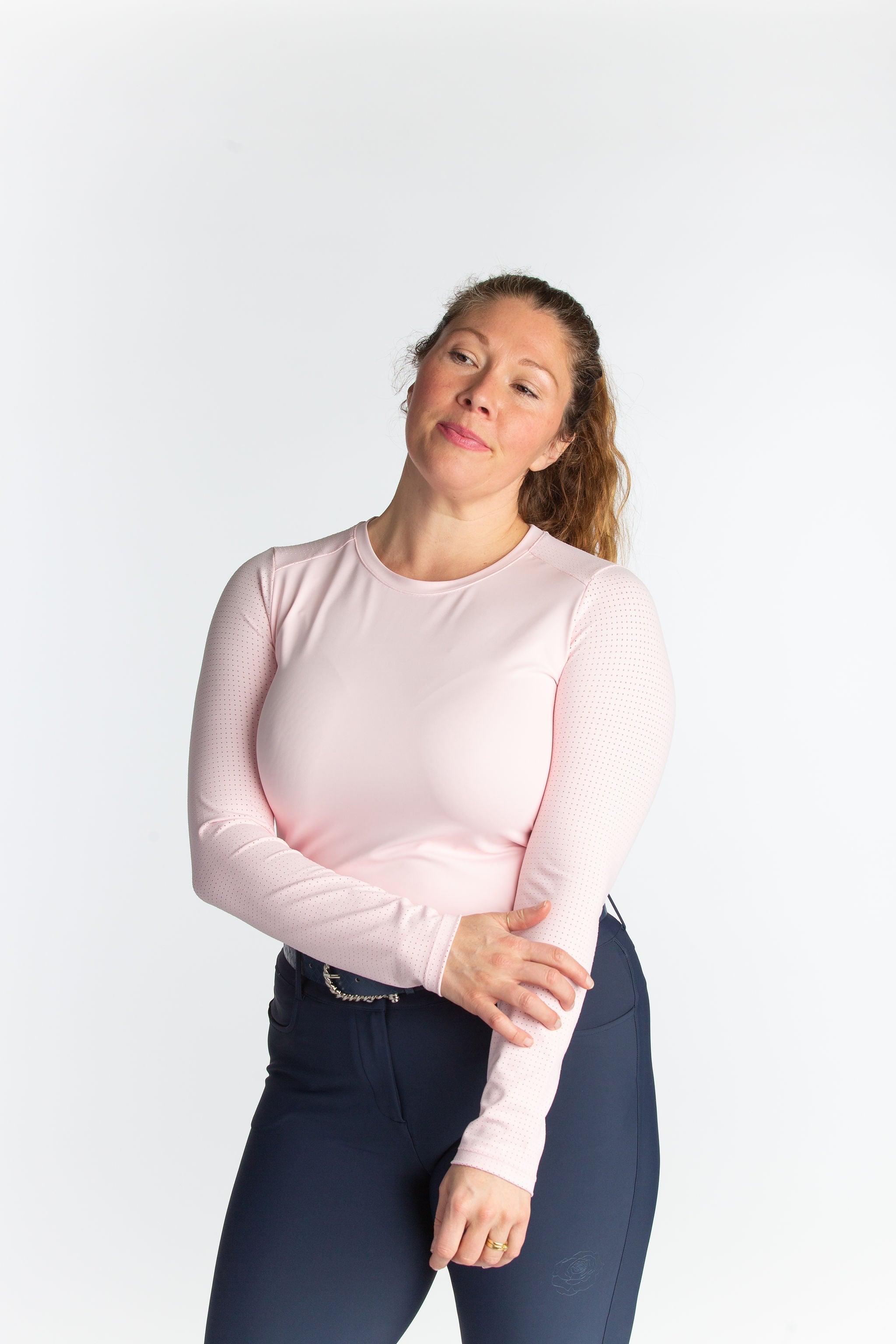 Hannah Childs Harper Perforated Long Sleeve Tech Tee - Hannah Childs Lifestyle - Equiluxe Tack