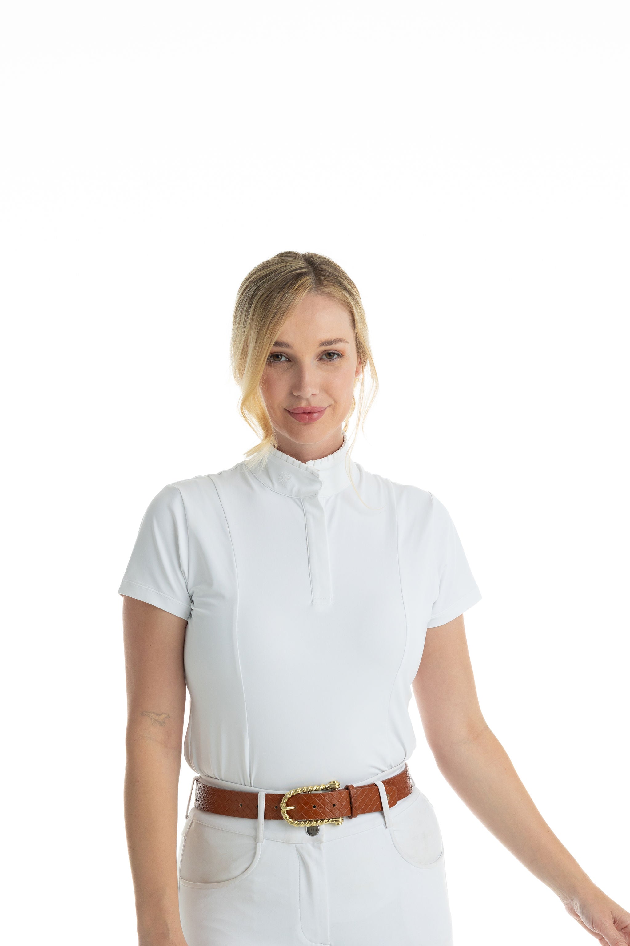 Hannah Childs Rachel Ruffle Short Sleeve Show Shirt - Hannah Childs Lifestyle - Equiluxe Tack