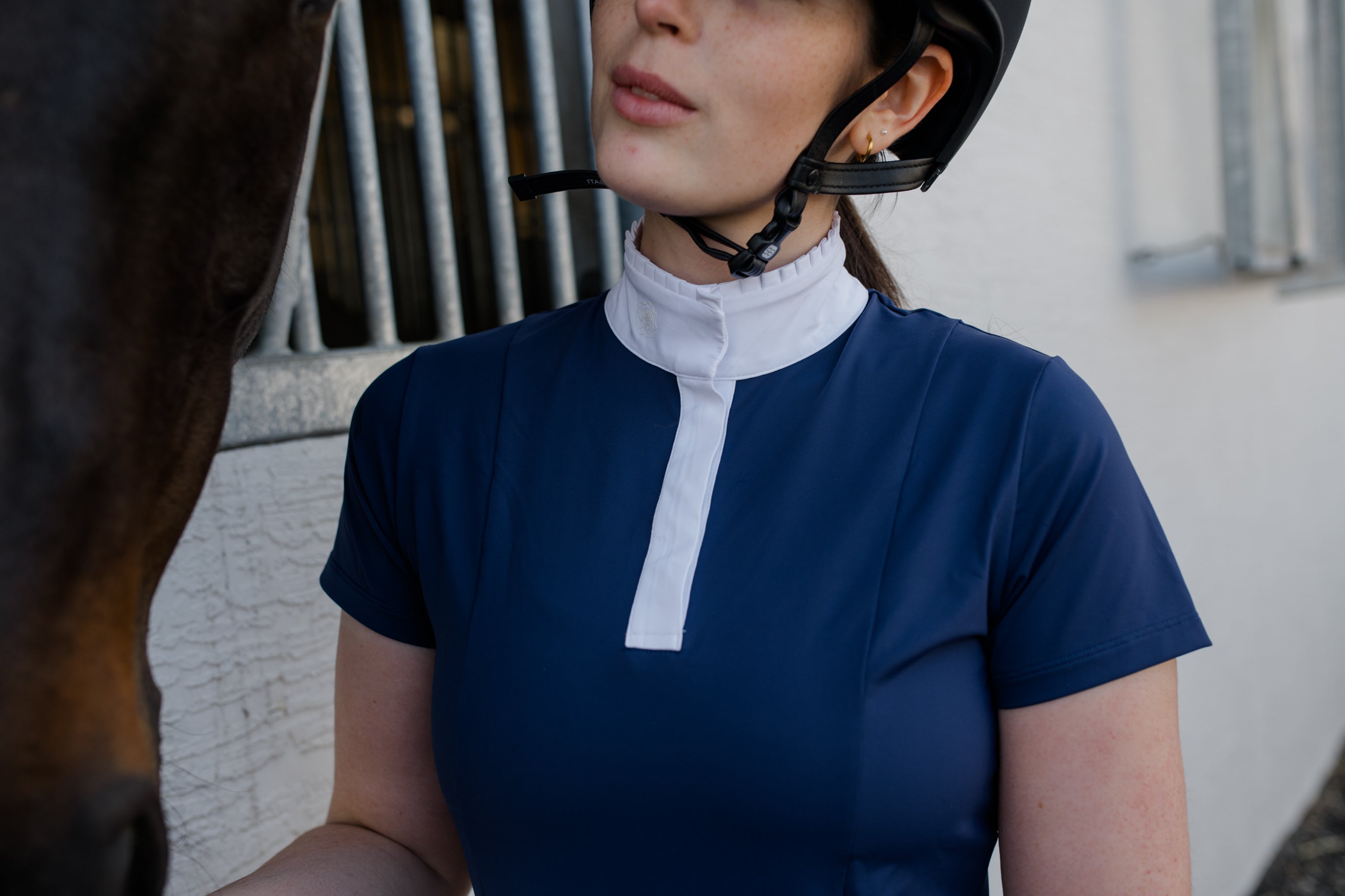 Hannah Childs Rachel Ruffle Short Sleeve Show Shirt - Hannah Childs Lifestyle - Equiluxe Tack