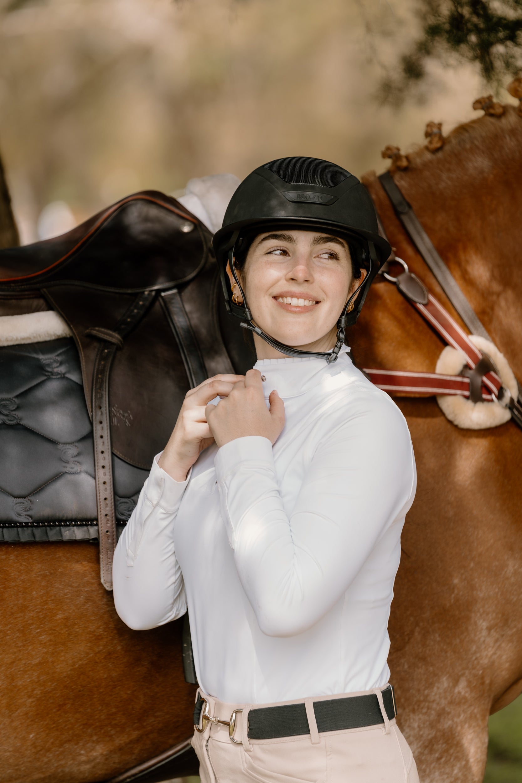 Hannah Childs Shelby Ruffle Long Sleeve Show Shirt - Hannah Childs Lifestyle - Equiluxe Tack