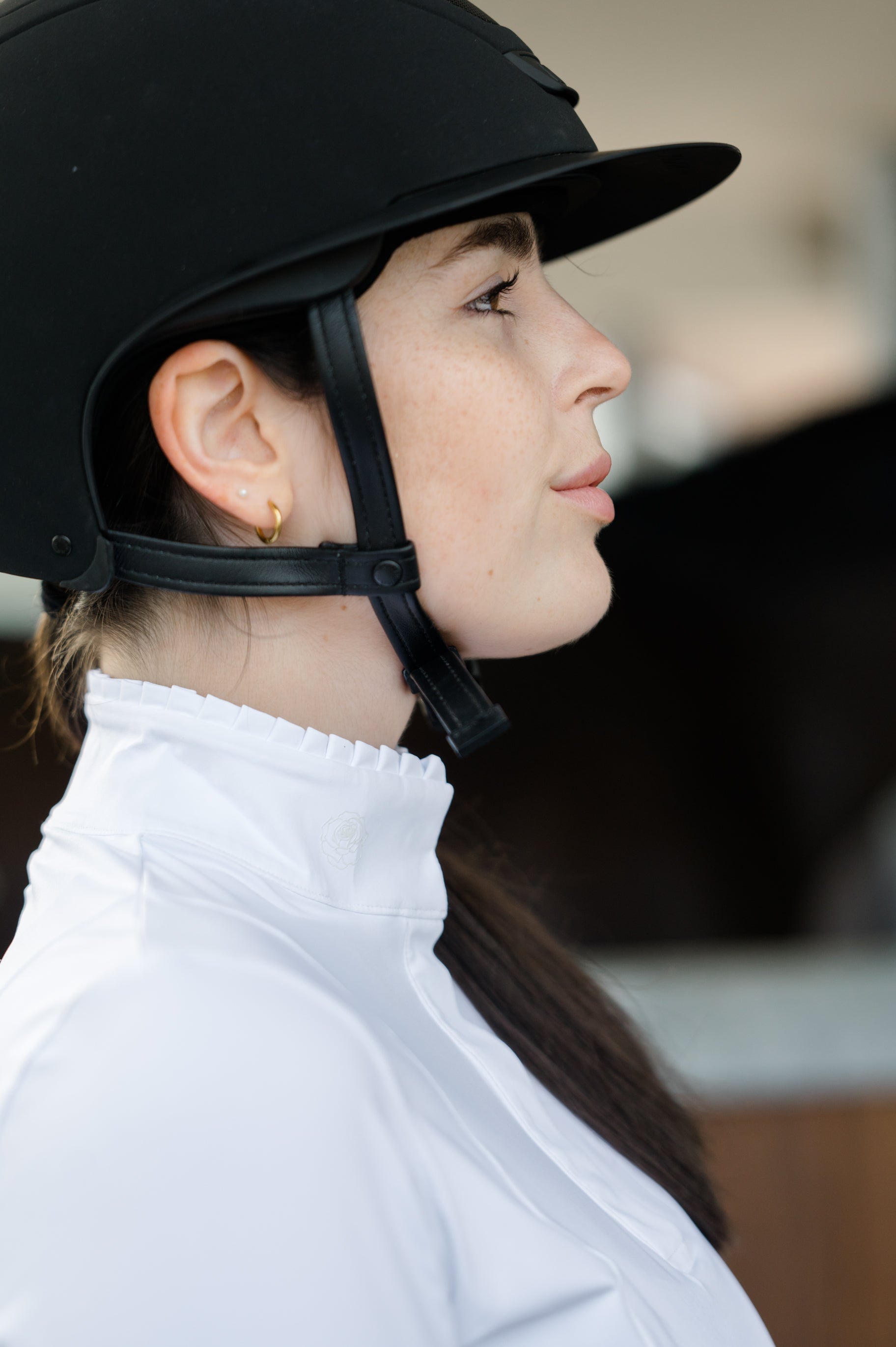 Hannah Childs Shelby Ruffle Long Sleeve Show Shirt - Hannah Childs Lifestyle - Equiluxe Tack