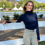 Harcour Venti Womens Mock Neck Perforated Long Sleeve Technical Shirt - Harcour USA - Equiluxe Tack