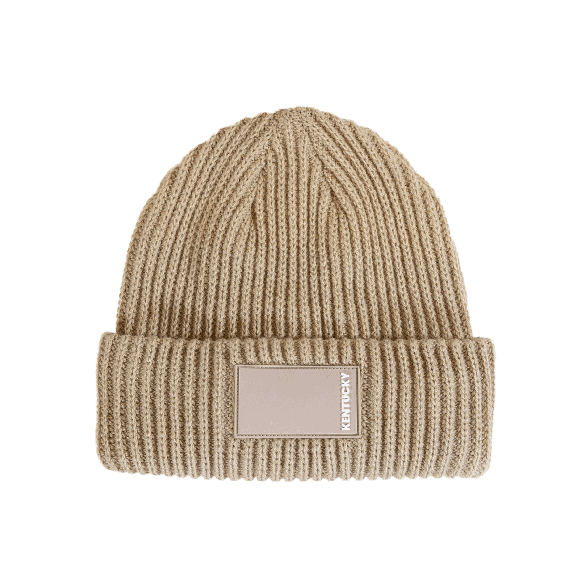 Kentucky Horsewear Beanie Rubber Logo - Beige - Kentucky Horsewear - Equiluxe Tack