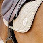 Kentucky Horsewear Saddle Pad 3D Logo Onion Quilt Jumping - Beige - Kentucky Horsewear - Equiluxe Tack