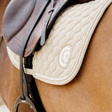 Kentucky Horsewear Saddle Pad 3D Logo Onion Quilt Jumping - Beige - Kentucky Horsewear - Equiluxe Tack