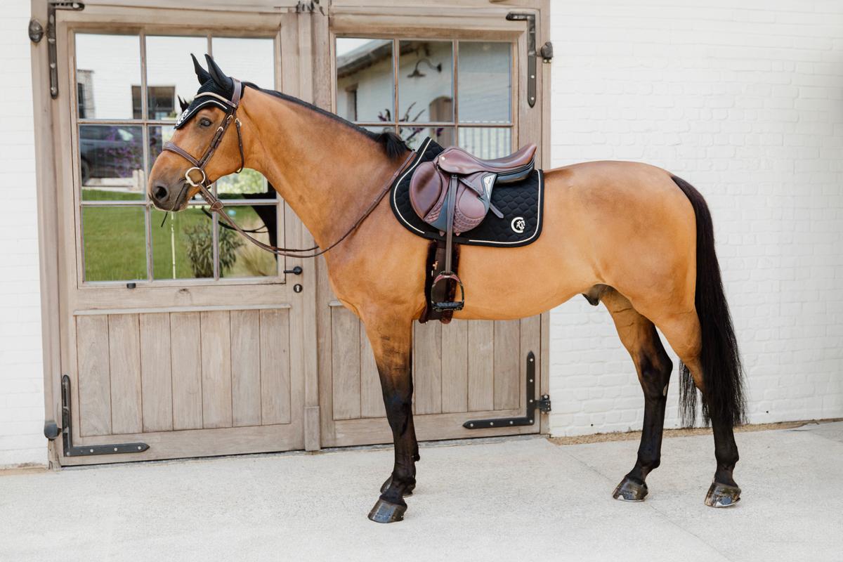 Kentucky Horsewear Saddle Pad 3D Logo Onion Quilt Jumping - Black - Kentucky Horsewear - Equiluxe Tack
