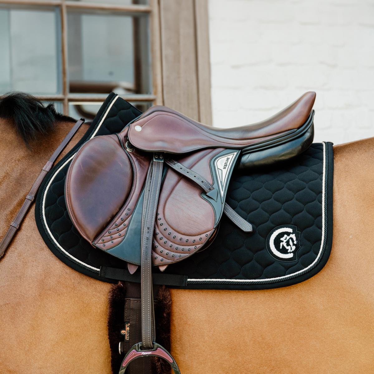 Kentucky Horsewear Saddle Pad 3D Logo Onion Quilt Jumping - Black - Kentucky Horsewear - Equiluxe Tack