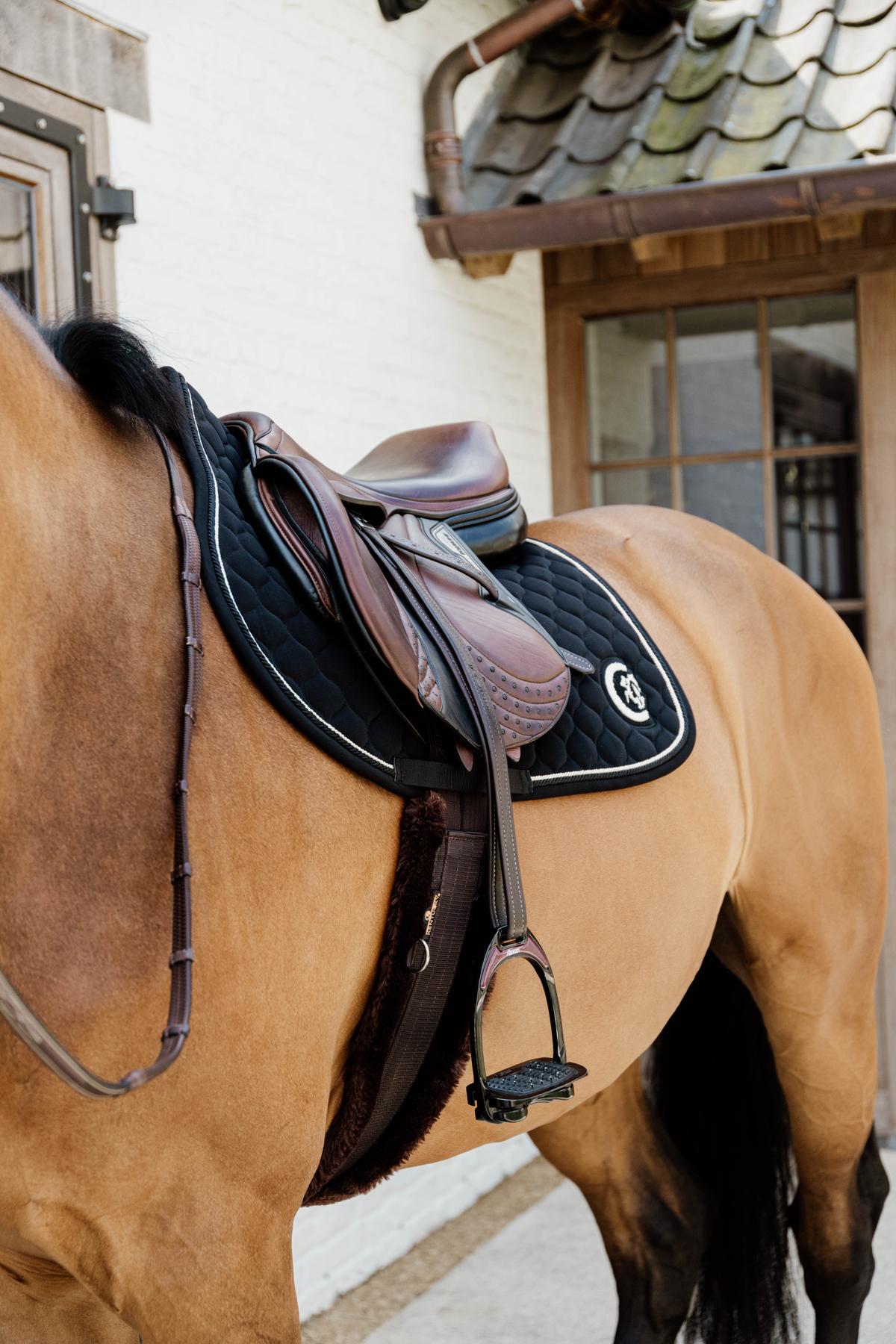 Kentucky Horsewear Saddle Pad 3D Logo Onion Quilt Jumping - Black - Kentucky Horsewear - Equiluxe Tack