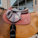 Kentucky Horsewear Saddle Pad 3D Logo Onion Quilt Jumping - Fuchsia - Kentucky Horsewear - Equiluxe Tack