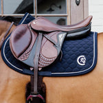 Kentucky Horsewear Saddle Pad 3D Logo Onion Quilt Jumping - Navy - Kentucky Horsewear - Equiluxe Tack