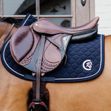 Kentucky Horsewear Saddle Pad 3D Logo Onion Quilt Jumping - Navy - Kentucky Horsewear - Equiluxe Tack