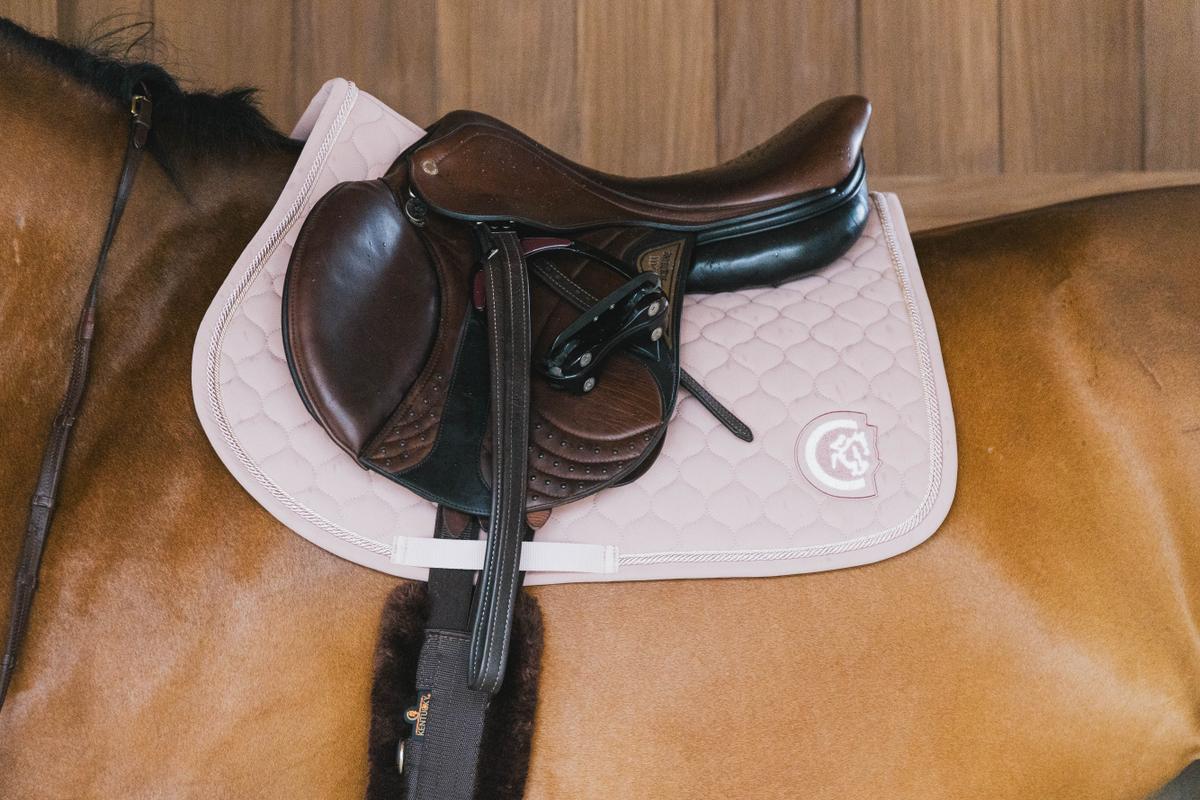 Kentucky Horsewear Saddle Pad 3D Logo Onion Quilt Jumping - Old Rose - Kentucky Horsewear - Equiluxe Tack