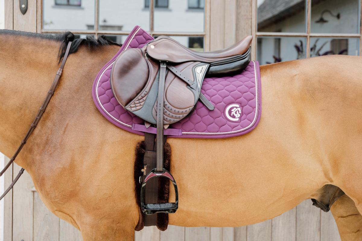 Kentucky Horsewear Saddle Pad 3D Logo Onion Quilt Jumping - Purple - Kentucky Horsewear - Equiluxe Tack