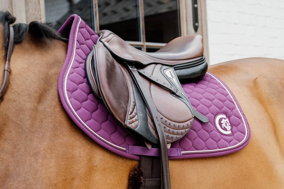 Kentucky Horsewear Saddle Pad 3D Logo Onion Quilt Jumping - Purple - Kentucky Horsewear - Equiluxe Tack