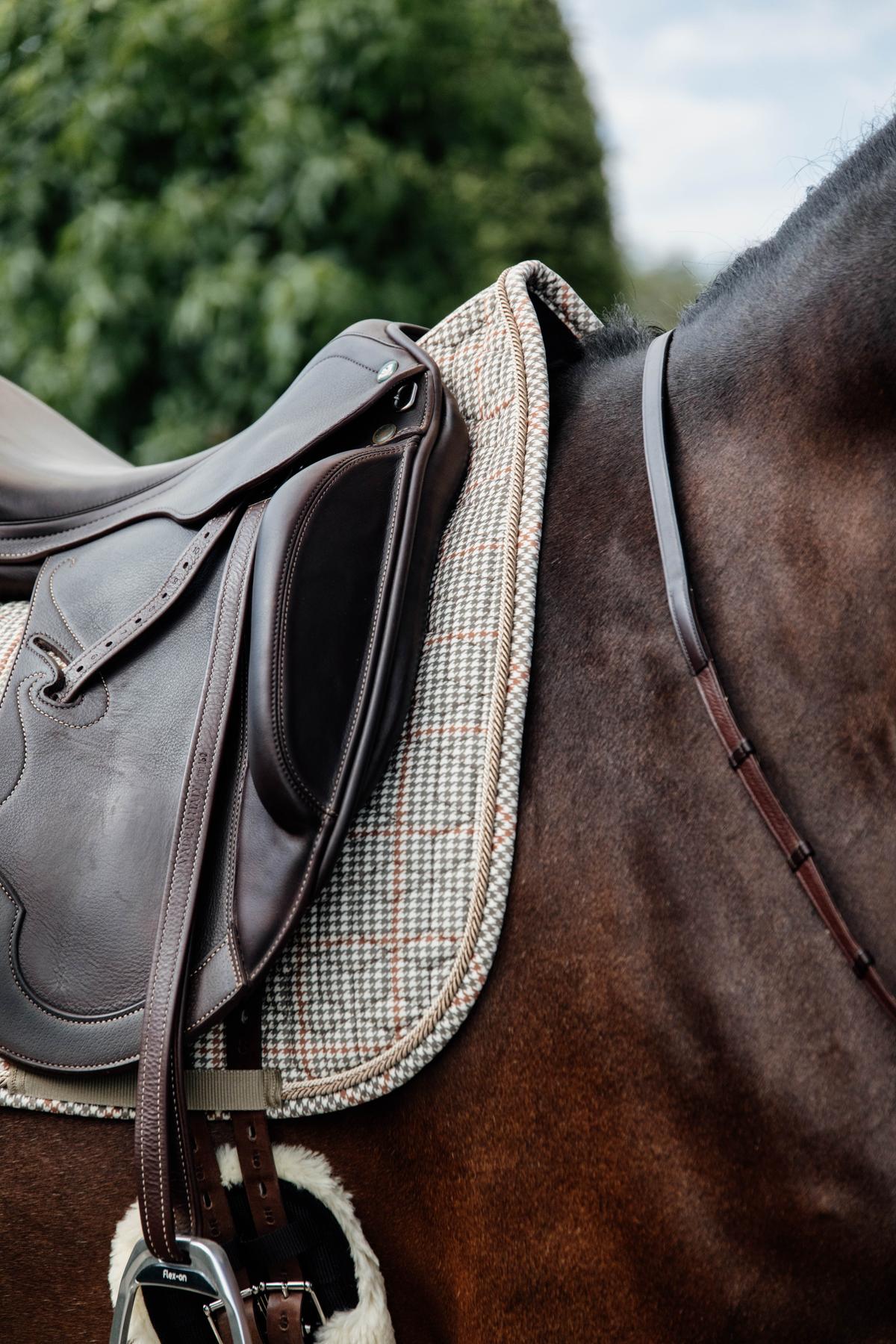 Kentucky Horsewear Saddle Pad Pied De Poule Dressage - Beige - Kentucky Horsewear - Equiluxe Tack