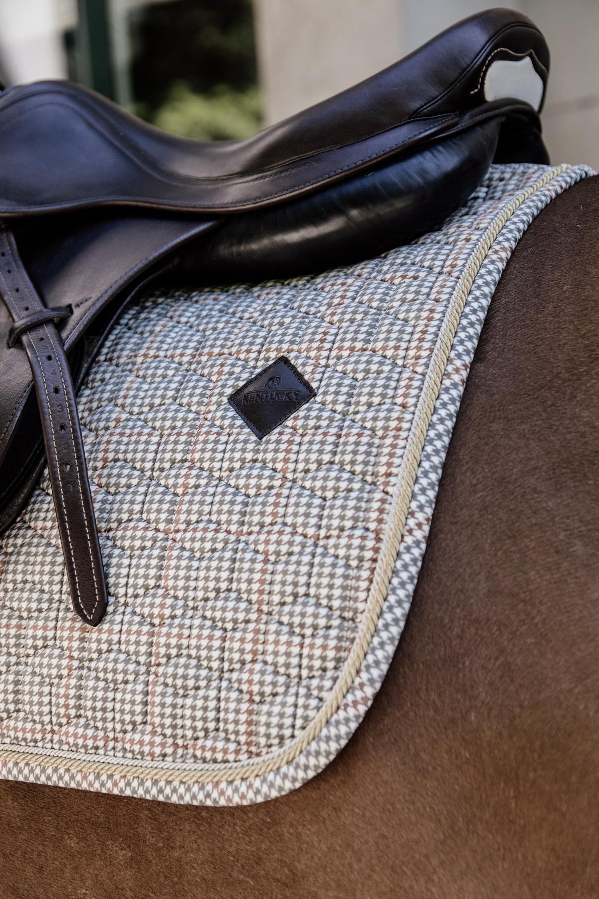 Kentucky Horsewear Saddle Pad Pied De Poule Jumping - Beige - Kentucky Horsewear - Equiluxe Tack