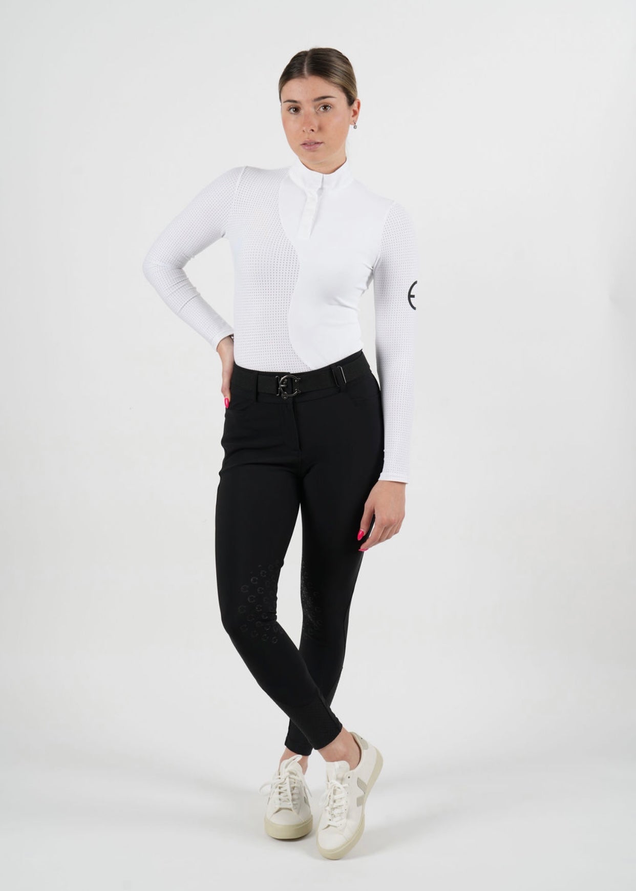 LENNA Ventilated Show Shirt Long Sleeve Sunshirt - White - Equestrian Club - Equiluxe Tack