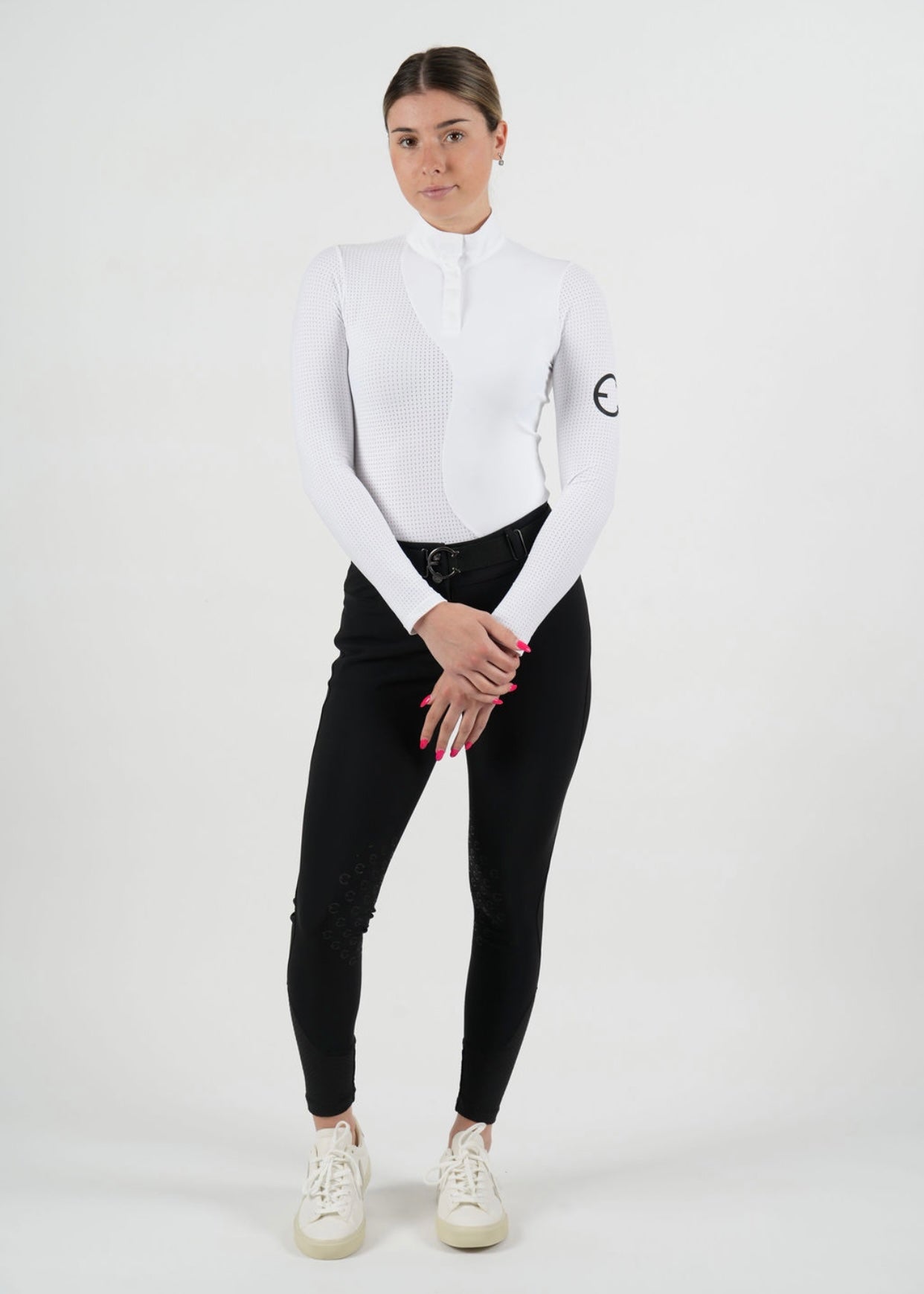 LENNA Ventilated Show Shirt Long Sleeve Sunshirt - White - Equestrian Club - Equiluxe Tack