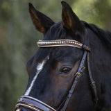 Halter Ego The Catalonia Metallic Bronze Leather Snaffle Bridle with Removable Flash