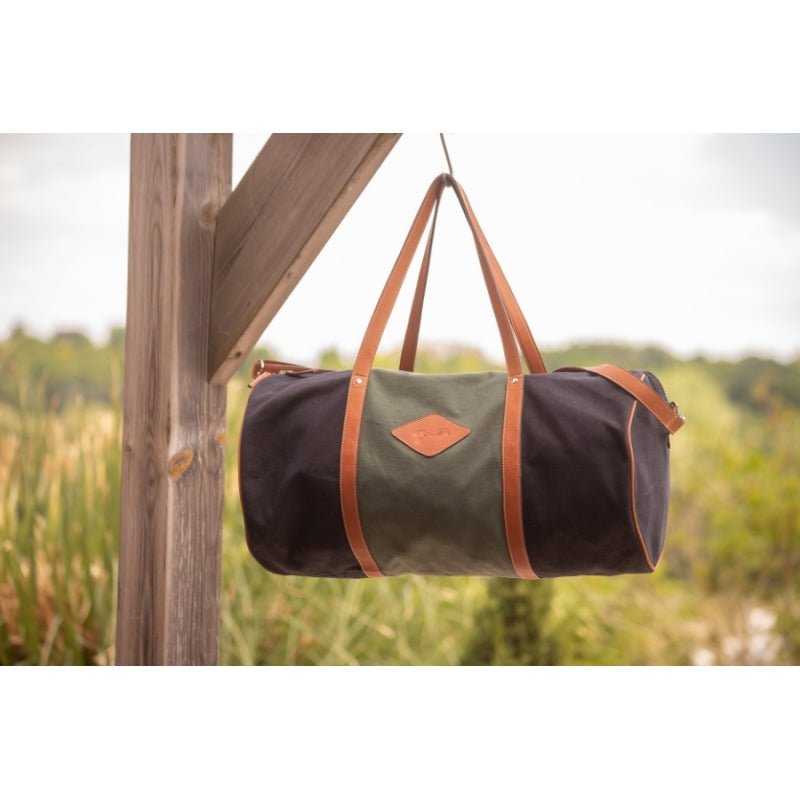 Pénélope Canvas Bowl Bag Large Model - Khaki & Black - Pénélope - Equiluxe Tack