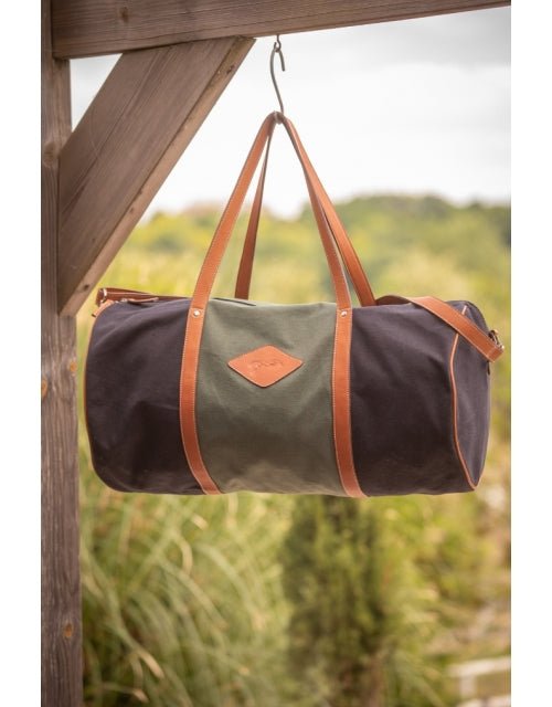 Pénélope Canvas Bowl Bag Large Model - Khaki & Black - Pénélope - Equiluxe Tack