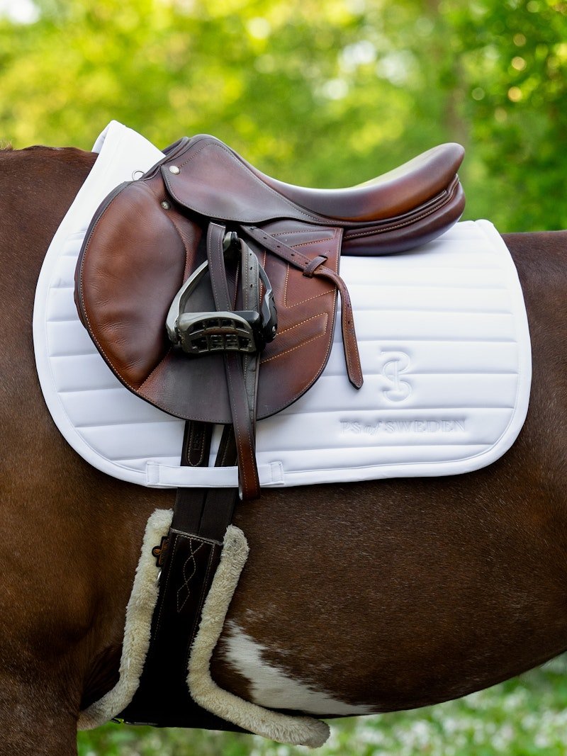 PS of Sweden Stripe Jump Saddle Pad - White - PS of Sweden - Equiluxe Tack