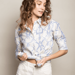 Rönner Basic Linen Shirt | Morsetti Print | Cielo - Rönner - Equiluxe Tack