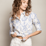 Rönner Basic Linen Shirt | Morsetti Print | Cielo - Rönner - Equiluxe Tack