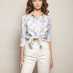 Rönner Basic Linen Shirt | Morsetti Print | Cielo - Rönner - Equiluxe Tack