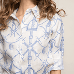 Rönner Basic Linen Shirt | Morsetti Print | Cielo - Rönner - Equiluxe Tack