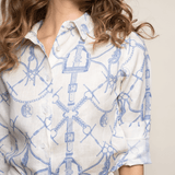 Rönner Basic Linen Shirt | Morsetti Print | Cielo - Rönner - Equiluxe Tack