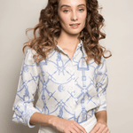 Rönner Basic Linen Shirt | Morsetti Print | Cielo - Rönner - Equiluxe Tack