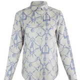 Rönner Basic Linen Shirt | Morsetti Print | Cielo - Rönner - Equiluxe Tack