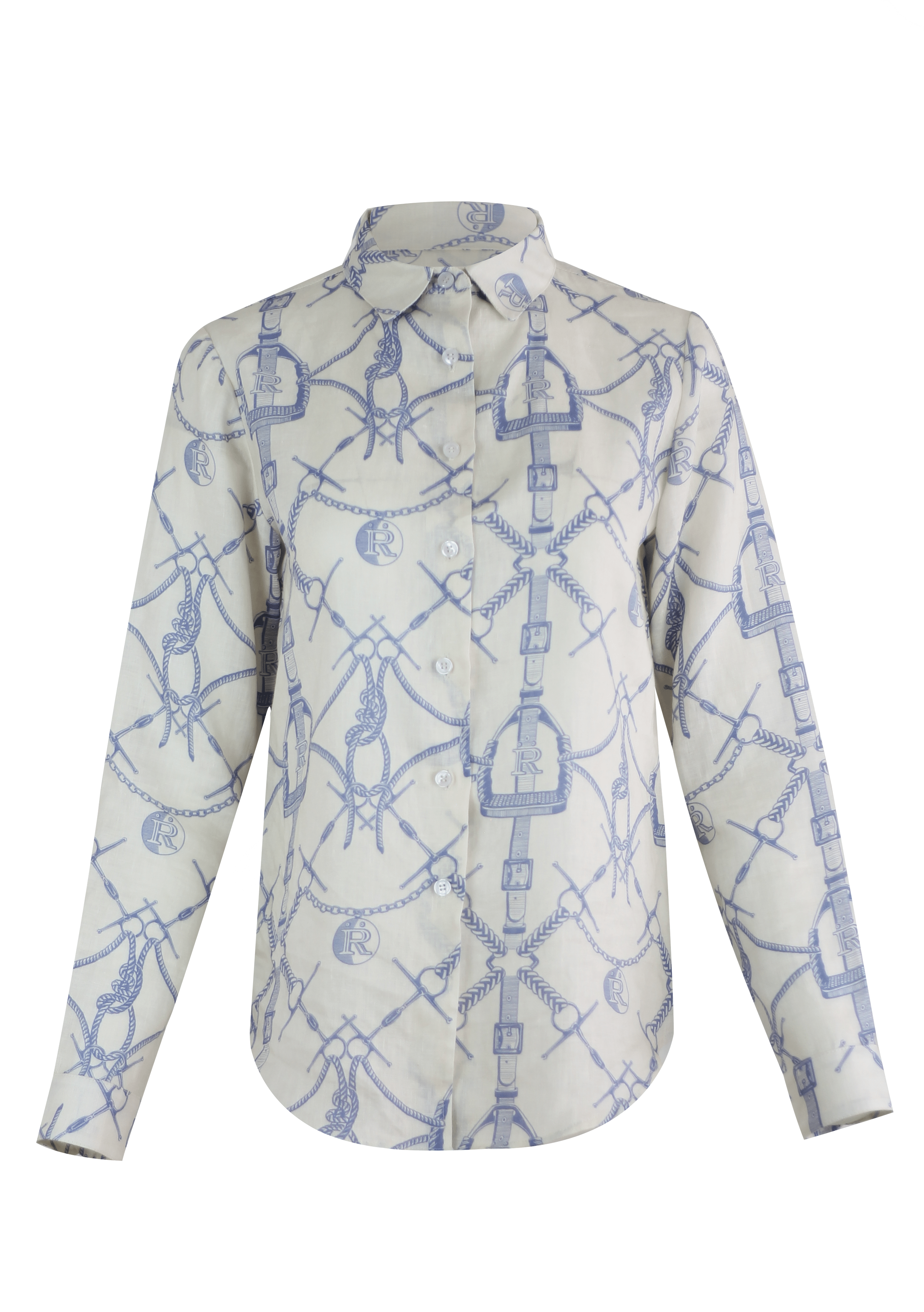 Rönner Basic Linen Shirt | Morsetti Print | Cielo - Rönner - Equiluxe Tack