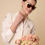 Rönner Sundown Linen Shirt | Long Sleeve | Embroidered | White - Rönner - Equiluxe Tack