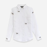 Rönner Sundown Linen Shirt | Long Sleeve | Embroidered | White - Rönner - Equiluxe Tack