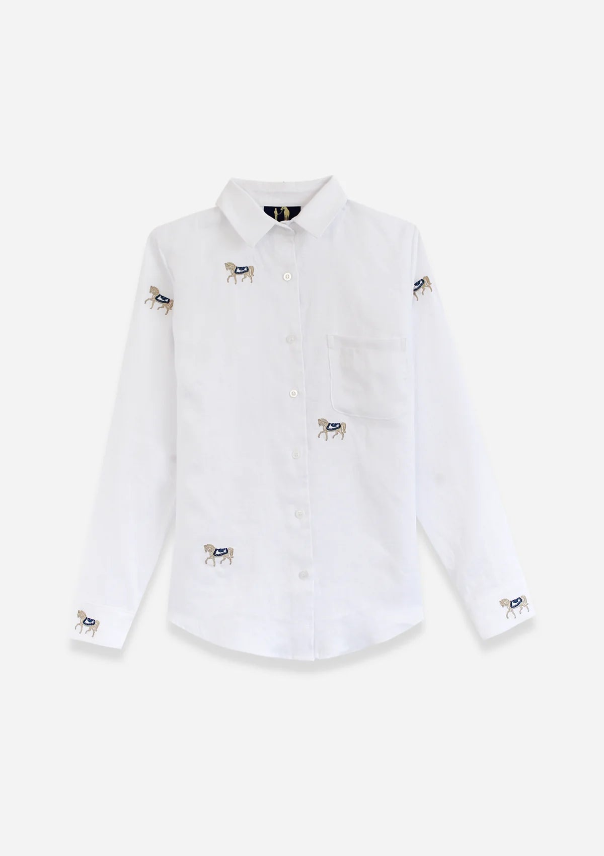 Rönner Sundown Linen Shirt | Long Sleeve | Embroidered | White - Rönner - Equiluxe Tack