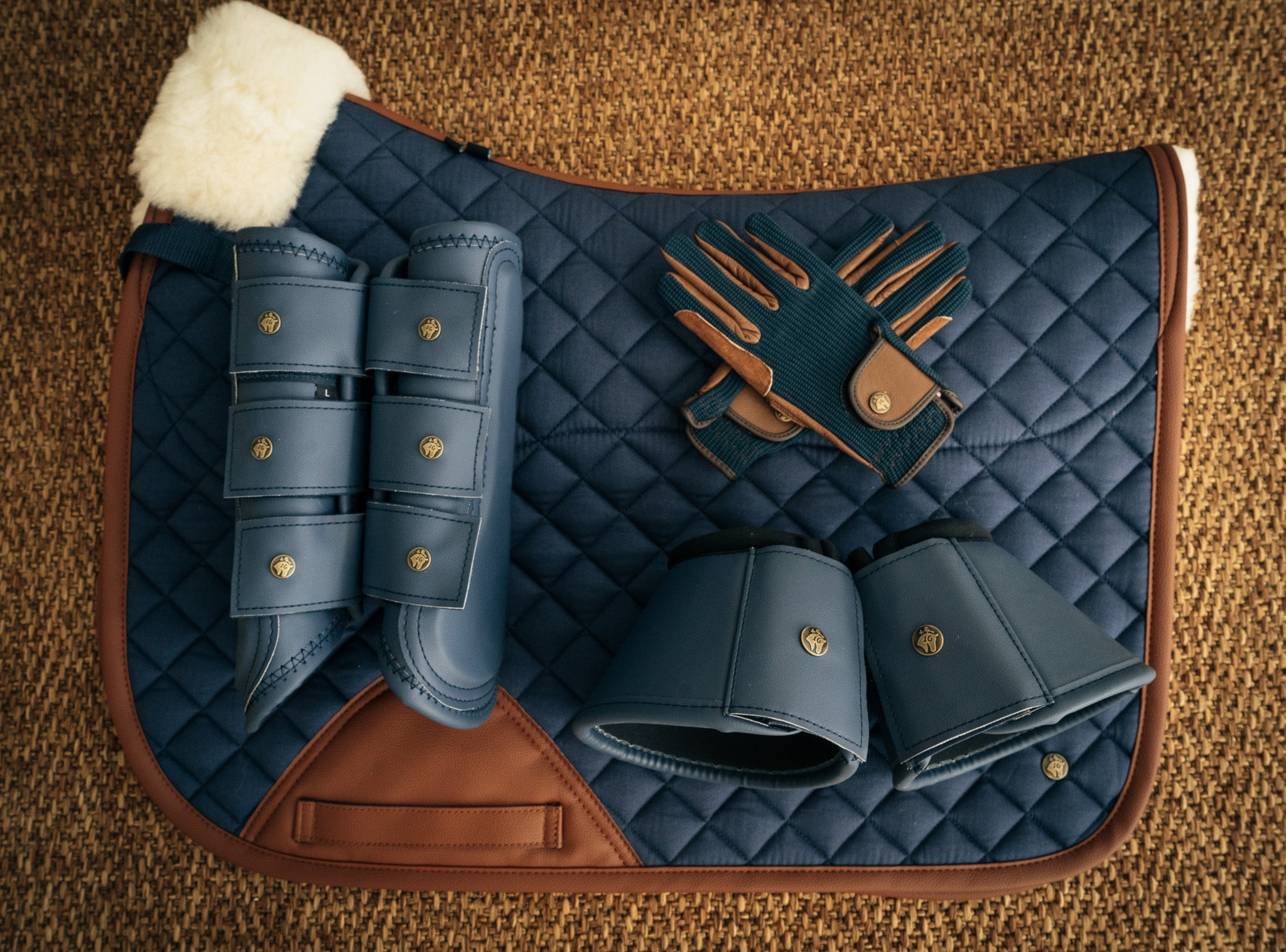Sixteen Cypress Neoprene Bell Boots, Navy - Sixteen Cypress - Equiluxe Tack