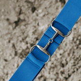 The Novella Snaffle Belt in Blue Ribbon. (Silver Buckle) - Novella Equestrian - Equiluxe Tack