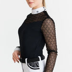Women's Equestian Show Shirt Black CASHMIR Design By Dalia - Equiluxe Tack - Equiluxe Tack
