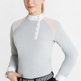 Women's Equestrian Shirt Grey ELYSSA Design By Dalia - Equiluxe Tack - Equiluxe Tack