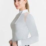 Women's Equestrian Shirt Grey ELYSSA Design By Dalia - Equiluxe Tack - Equiluxe Tack