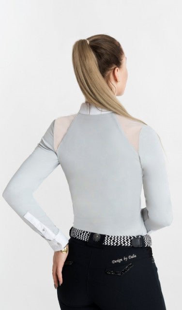Women's Equestrian Shirt Grey ELYSSA Design By Dalia - Equiluxe Tack - Equiluxe Tack