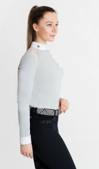 Women's Equestrian Shirt Grey ELYSSA Design By Dalia - Equiluxe Tack - Equiluxe Tack