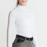 Women's Equestrian Shirt White CLAIRE Design By Dalia - Equiluxe Tack - Equiluxe Tack