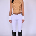 Women's Equestrian Show Shirt Beige DIANA Design By Dalia - Equiluxe Tack - Equiluxe Tack