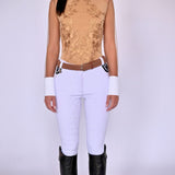 Women's Equestrian Show Shirt Beige DIANA Design By Dalia - Equiluxe Tack - Equiluxe Tack