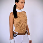 Women's Equestrian Show Shirt Beige DIANA Design By Dalia - Equiluxe Tack - Equiluxe Tack