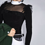 Women's Equestrian Show Shirt Black ANASTASIA Design By Dalia - Equiluxe Tack - Equiluxe Tack