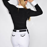 Women's Equestrian Show Shirt Black ANASTASIA Design By Dalia - Equiluxe Tack - Equiluxe Tack
